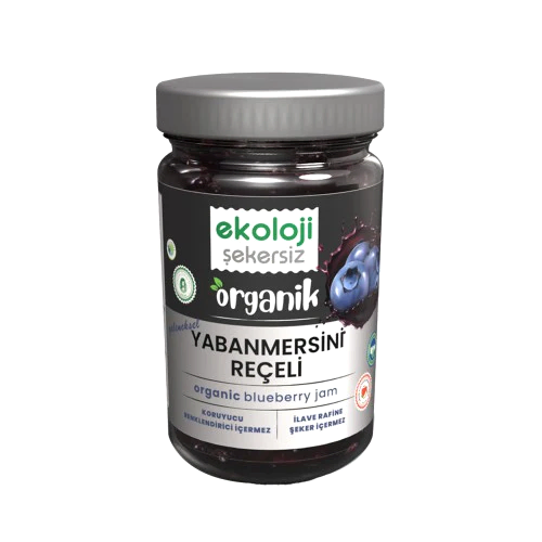 Organik Şekersiz Yabanmersini Reçeli 380 gr