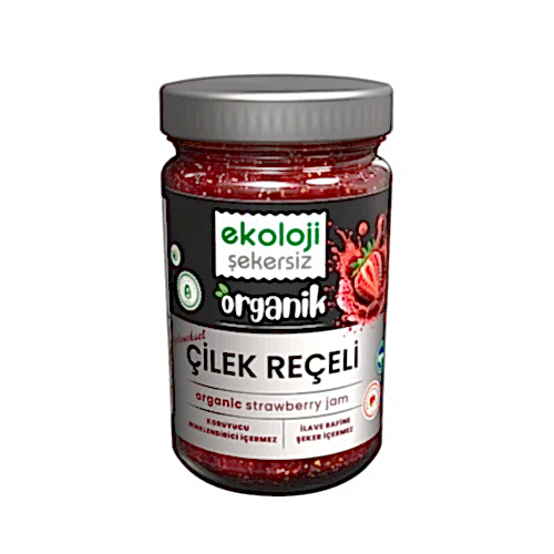 Organik Şekersiz Çilek Reçeli 380 gr
