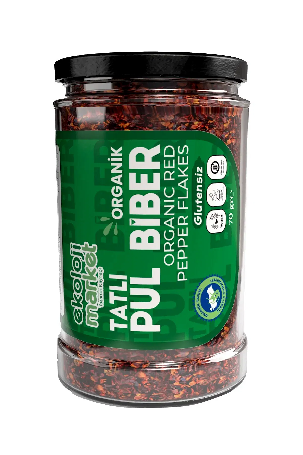 Organik Glutensiz Kavanoz Pul Biber- Tatlı 70 gr