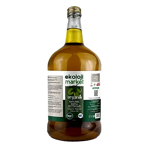 Organik Soğuk Sıkım Zeytinyağı Cam Şişe 3,1 Lt