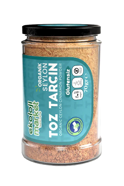 Organik Glutensiz Kavanoz Toz Tarçın Seylon 70 gr