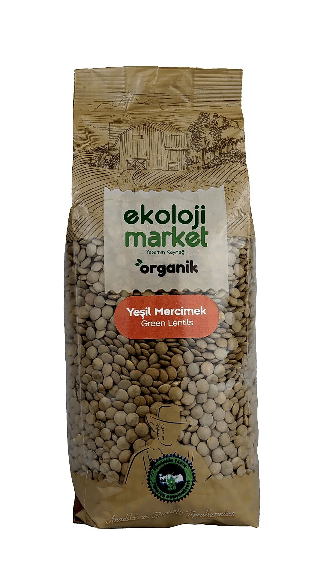 Organik Glutensiz Yeşil Mercimek 750 gr