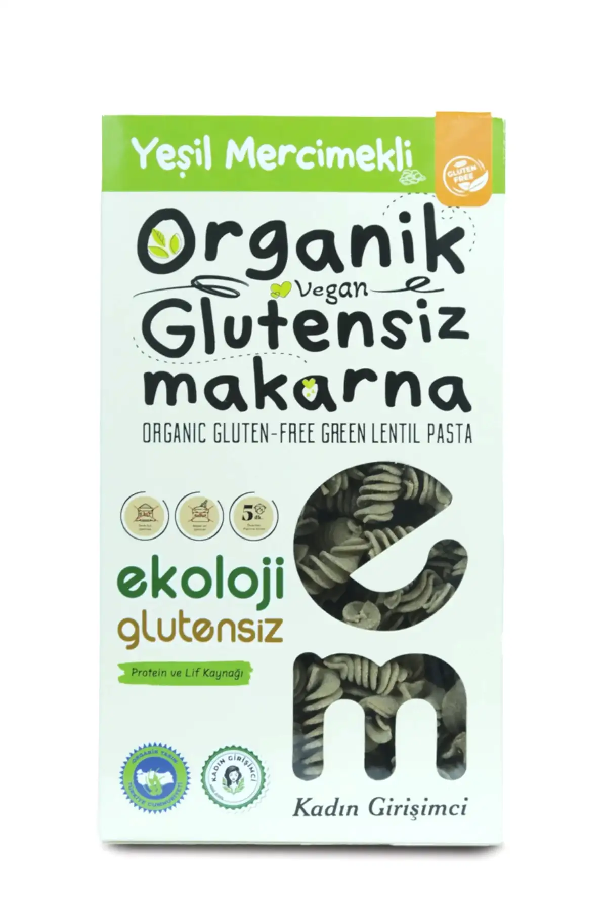 Organik Glutensiz Makarna Yeşil Mercimekli Burgu 200 Gr