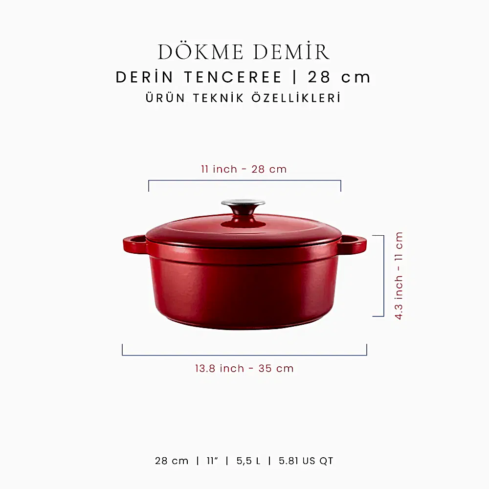 Voeux 28 cm Derin Tencere