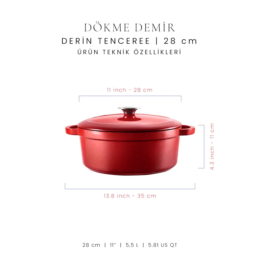 Voeux 28 cm Derin Tencere
