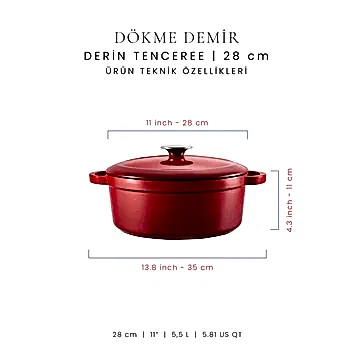 Voeux 28 cm Derin Tencere