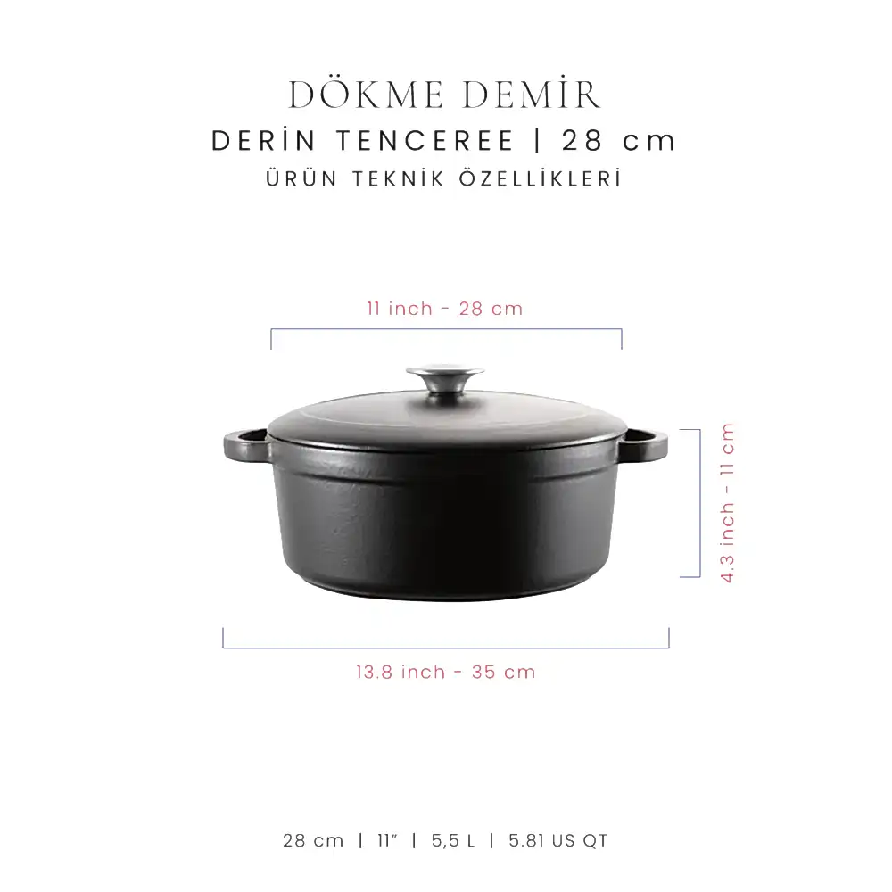 Voeux 28 cm Derin Tencere
