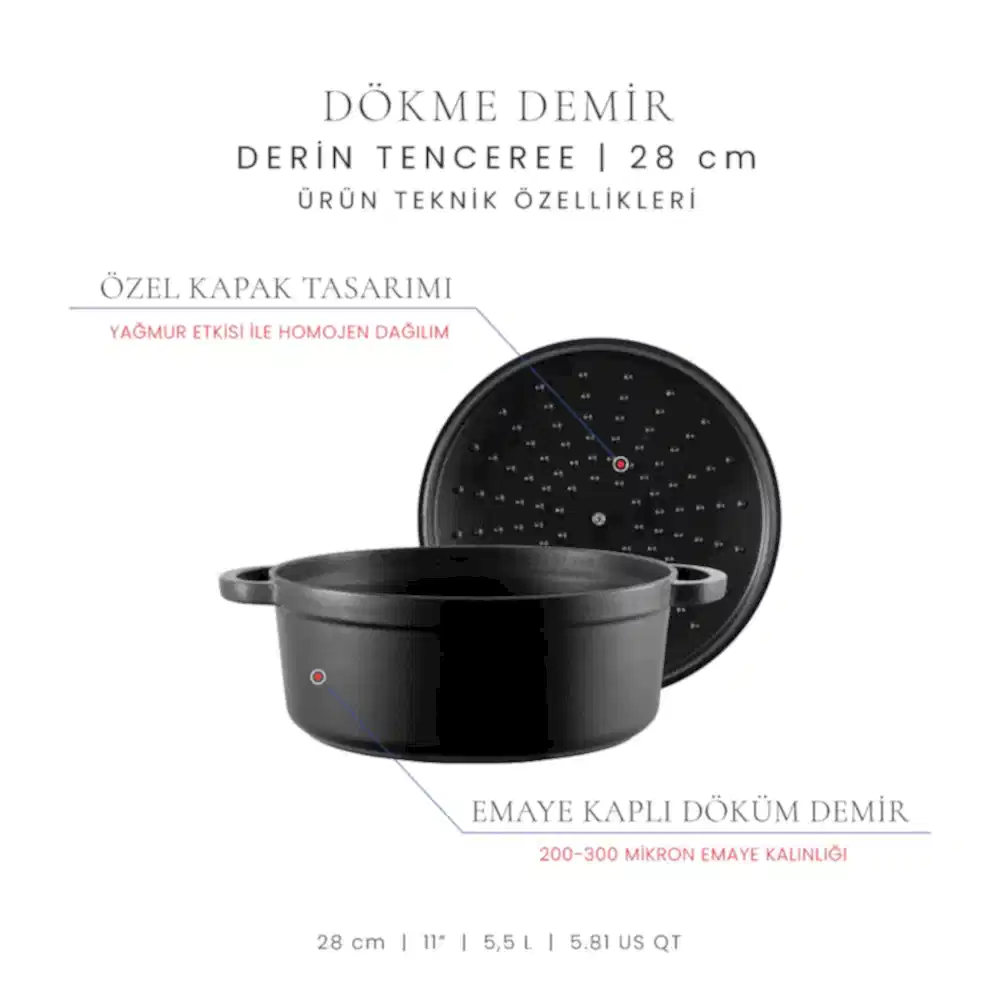 Voeux 28 cm Derin Tencere