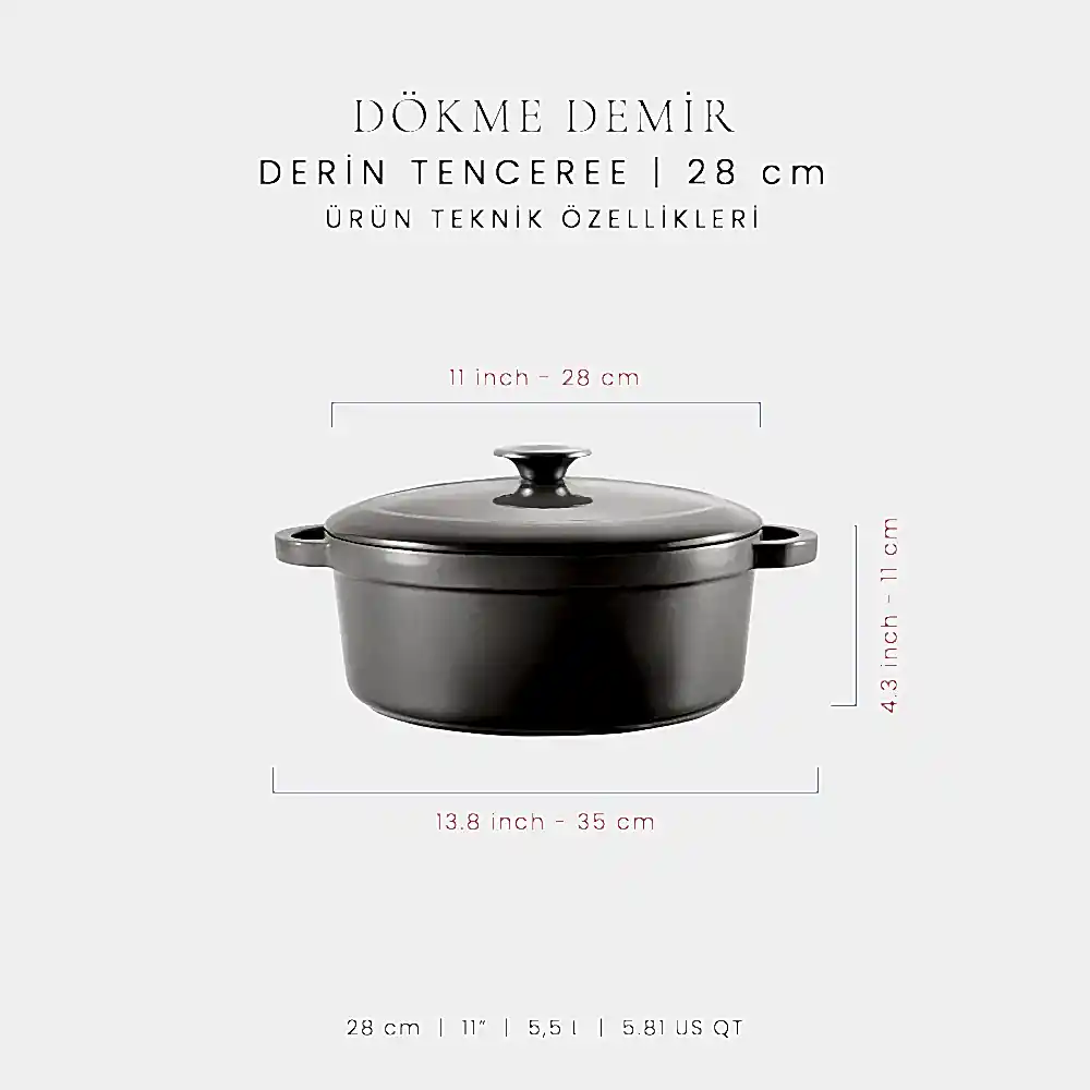 Voeux 28 cm Derin Tencere