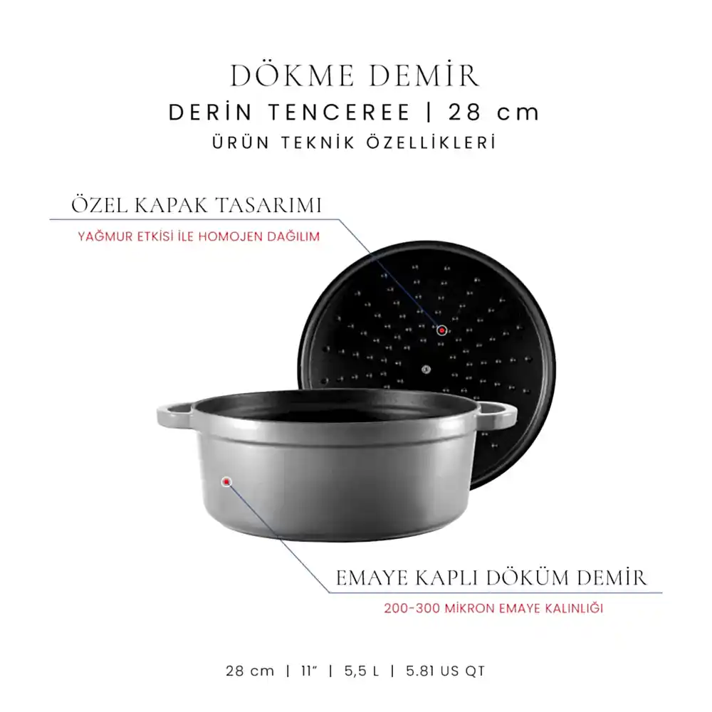 Voeux 28 cm Derin Tencere