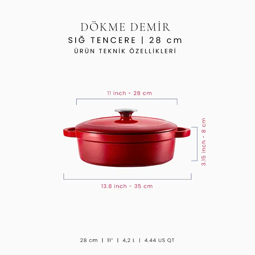 Voeux 28 cm Sığ Tencere