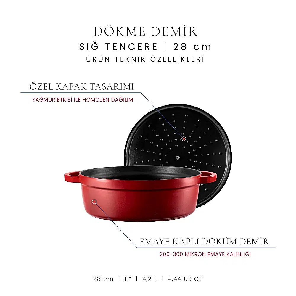 Voeux 28 cm Sığ Tencere