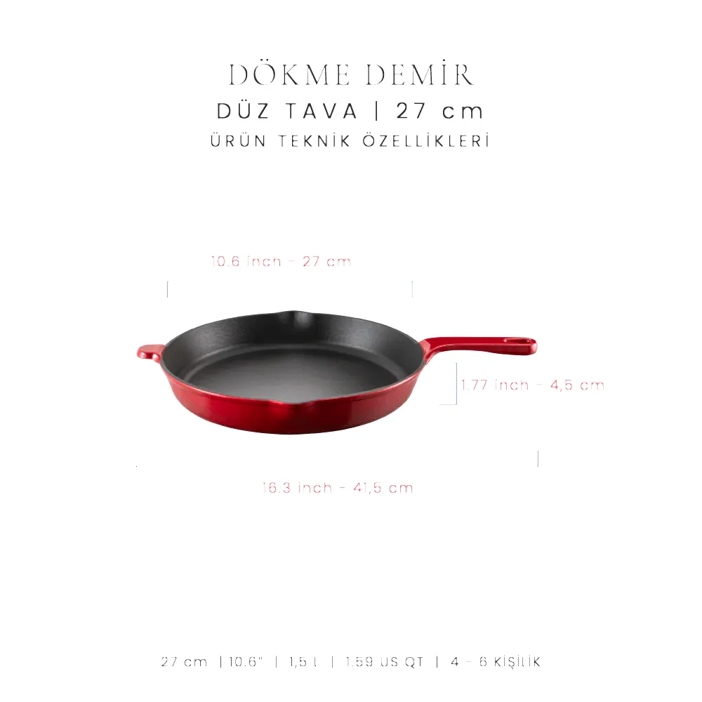 Voeux 27 cm Düz Tava