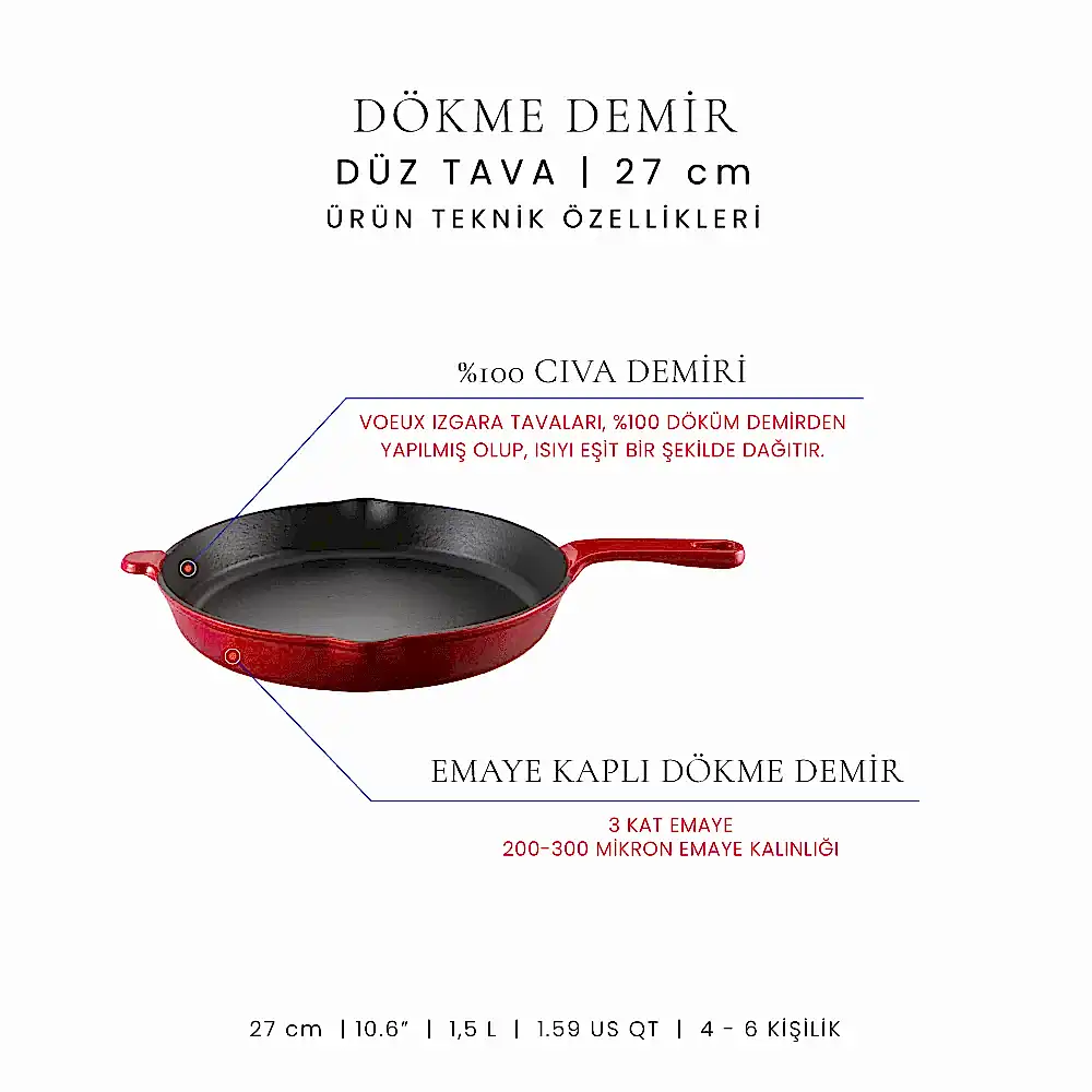 Voeux 27 cm Düz Tava