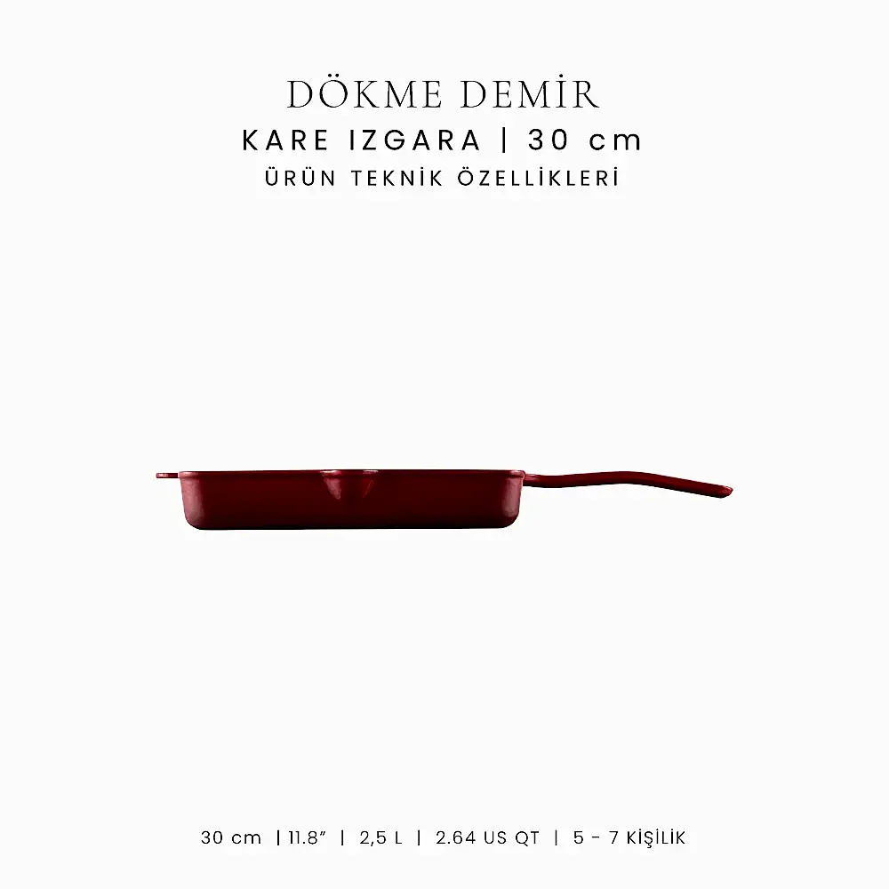 Voeux 30 Cm Kare Izgara Tava