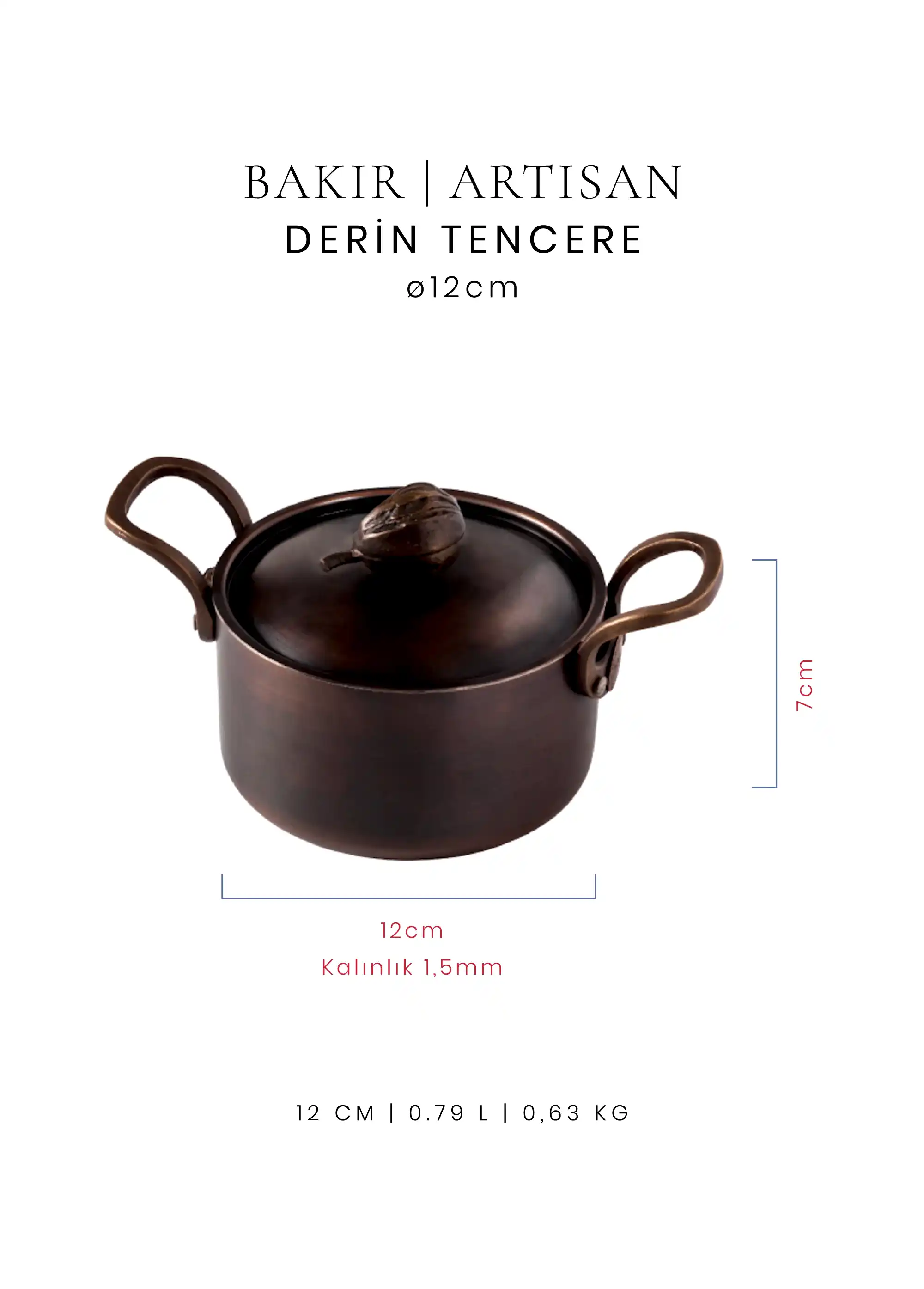 Voeux Derin Tencere - Bakır - Artisan