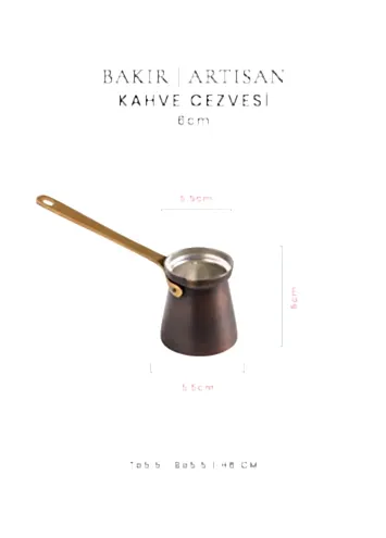 Voeux T5,5 - В5,5 - Н6 cm Kahve Cezvesi - Bakır - Artisan