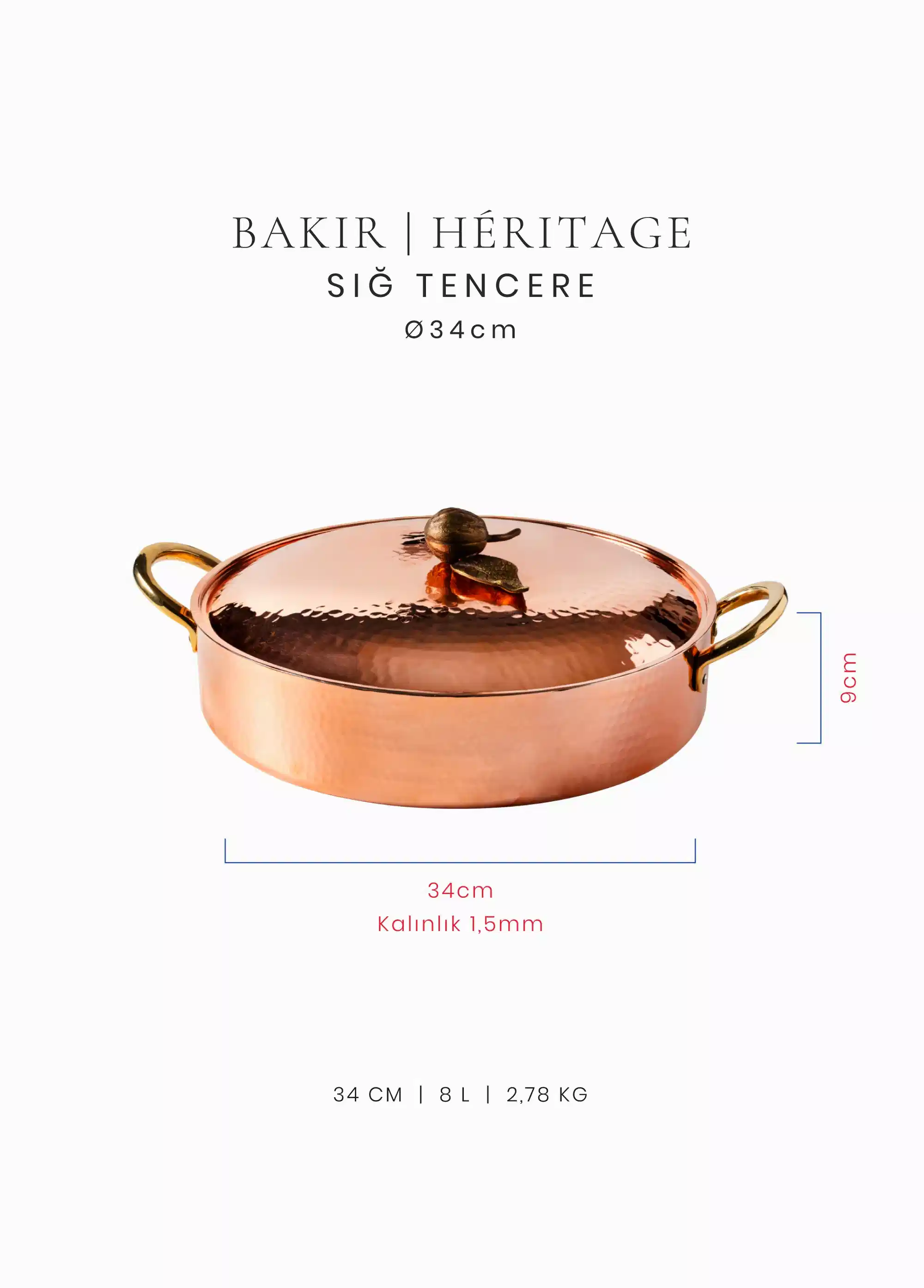 Voeux Sığ Tencere - Bakır - Héritage
