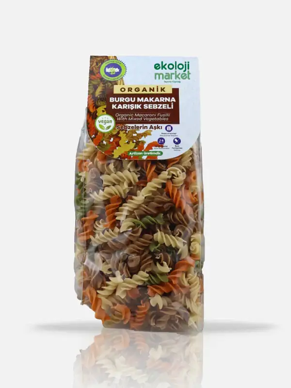 Organik Karışık Sebzeli Burgu Makarna 300 Gr