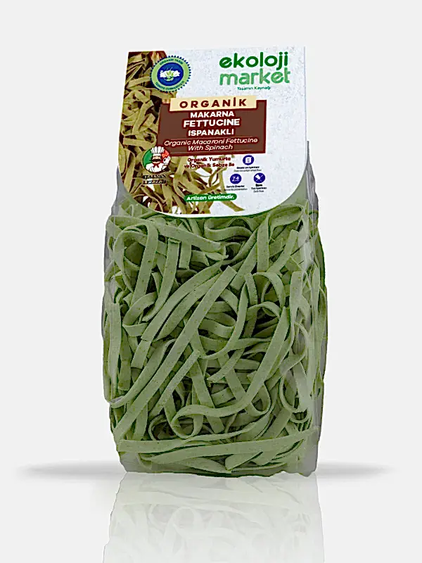 Organik Ispanaklı Fettucine 250 Gr