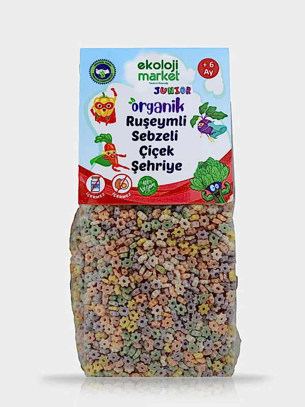 Organik Junior Ruşeymli Sebzeli Çiçek Şehriye 250 Gr