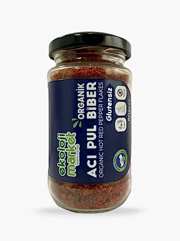 Organik Glutensiz Kavanoz Pul Biber- Acı 80 gr