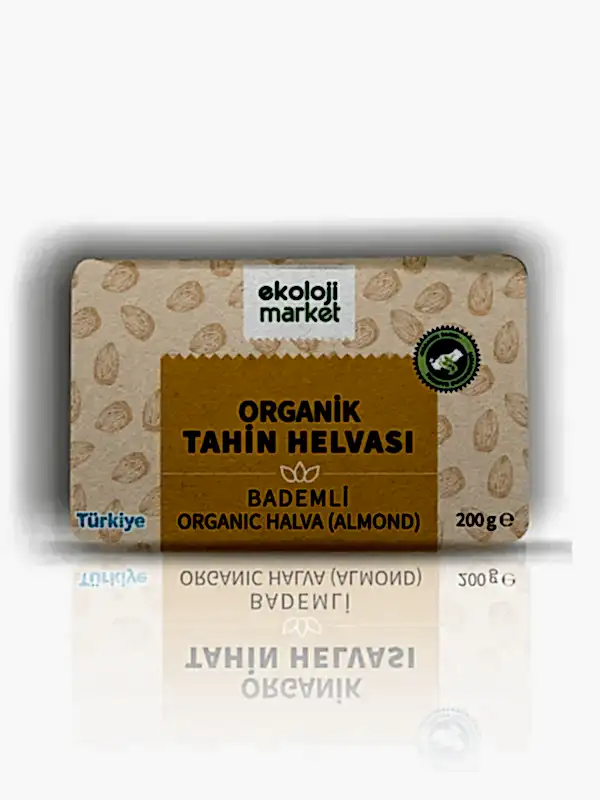 Organik Glutensiz Şekersiz Tahin Helvası Bademli 200 gr