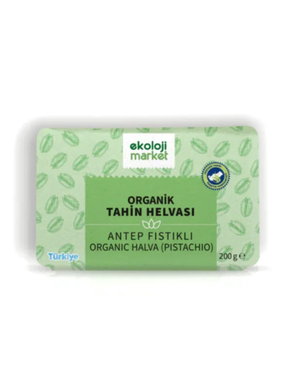 Organik Glutensiz Şekersiz Tahin Helvası Antep Fıstıklı 200 gr