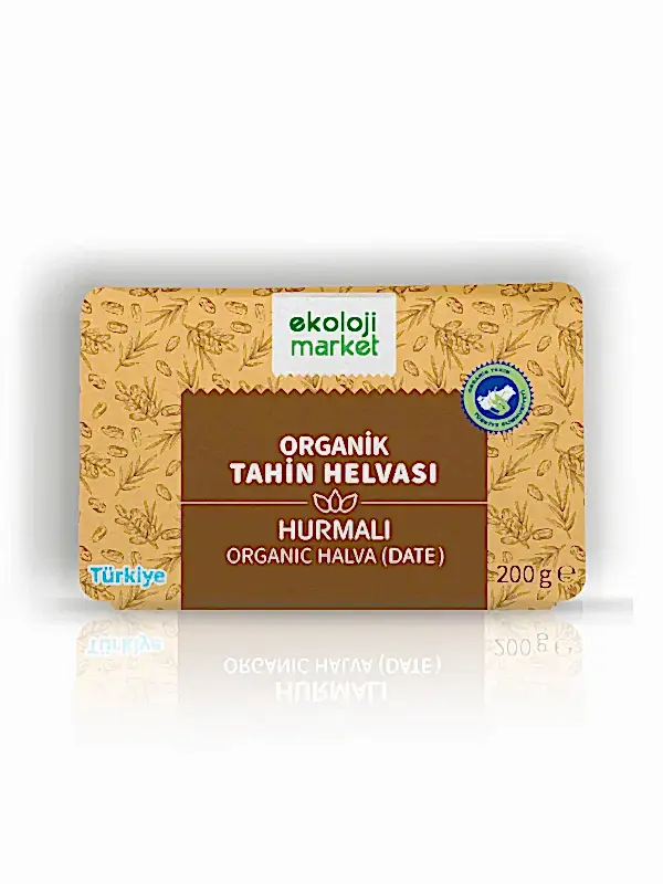 Organik Glutensiz Şekersiz Tahin Helvası Hurmalı 200 gr