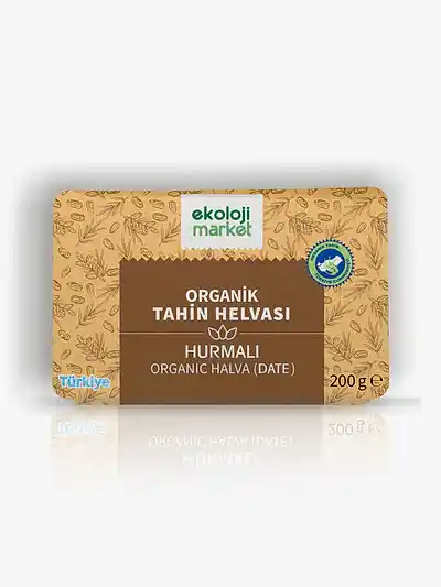 Organik Glutensiz Şekersiz Tahin Helvası Hurmalı 200 gr