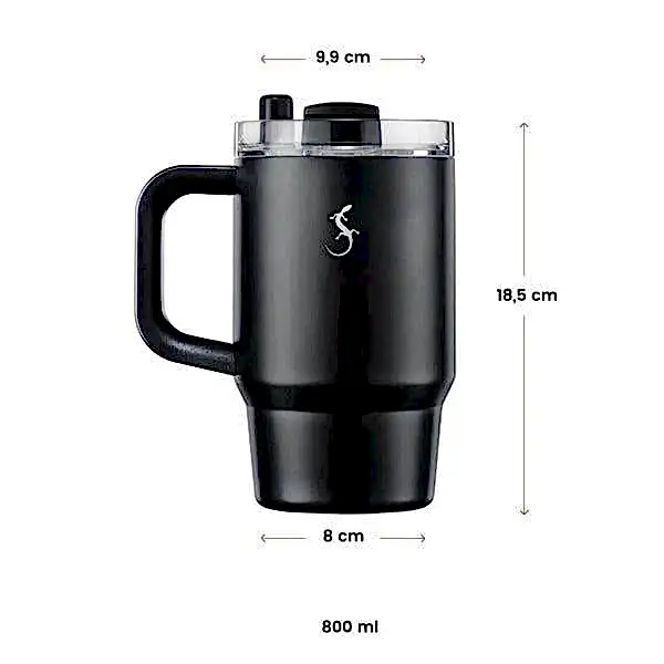 Lurch - “Big Cup” 0.8 L Fildişi,&nbsp;Paslanmaz&nbsp;Çelik&nbsp;Termos&nbsp;- Uzatılabilir&nbsp;Pipetli,&nbsp;Çift&nbsp;Cidarlı,&nbsp;Sızdırmaz - 270976