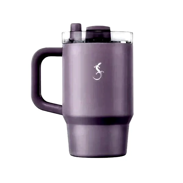 Lurch - “Big Cup” 0.8 L Lila, Paslanmaz Çelik Termos - Uzatılabilir Pipetli, Çift Cidarlı, Sızdırmaz - 270975