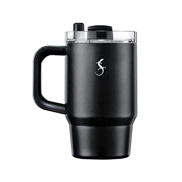 Lurch - “Big Cup” 0.8 L Mat Siyah, Paslanmaz Çelik Termos - Uzatılabilir Pipetli, Çift Cidarlı, Sızdırmaz - 270977