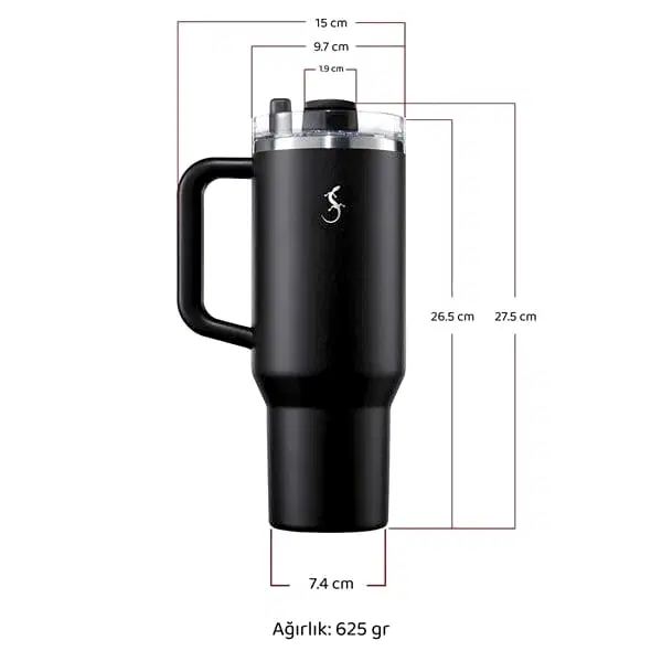 Lurch - “Big Cup” 1.2 L Lila,&nbsp;Paslanmaz&nbsp;Çelik&nbsp;Termos&nbsp;- Uzatılabilir&nbsp;Pipetli,&nbsp;Çift&nbsp;Cidarlı,&nbsp;Sızdırmaz - 270973