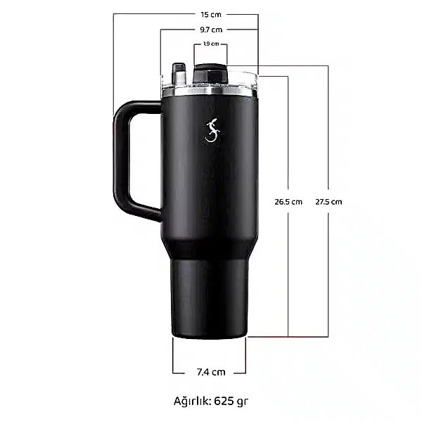 Lurch - “Big Cup” 1.2 L Lila,&nbsp;Paslanmaz&nbsp;Çelik&nbsp;Termos&nbsp;- Uzatılabilir&nbsp;Pipetli,&nbsp;Çift&nbsp;Cidarlı,&nbsp;Sızdırmaz - 270973