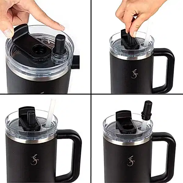 Lurch - “Big Cup” 1.2 L Lila,&nbsp;Paslanmaz&nbsp;Çelik&nbsp;Termos&nbsp;- Uzatılabilir&nbsp;Pipetli,&nbsp;Çift&nbsp;Cidarlı,&nbsp;Sızdırmaz - 270973
