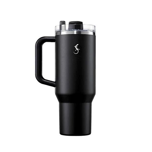 Lurch - “Big Cup” 1.2 L Mat Siyah, Paslanmaz Çelik Termos - Uzatılabilir Pipetli, Çift Cidarlı, Sızdırmaz - 240978