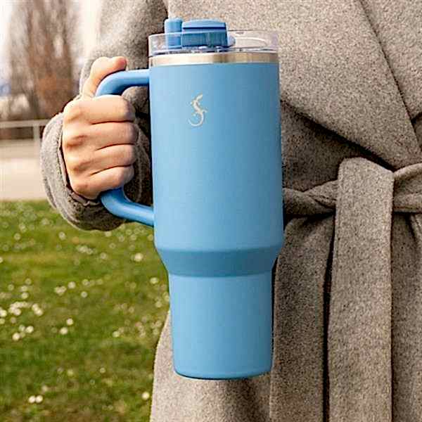 Lurch - “Big Cup” 1.2 L Okyanus Mavi, Paslanmaz Çelik Termos - Uzatılabilir Pipetli, Çift Cidarlı, Sızdırmaz - 240979