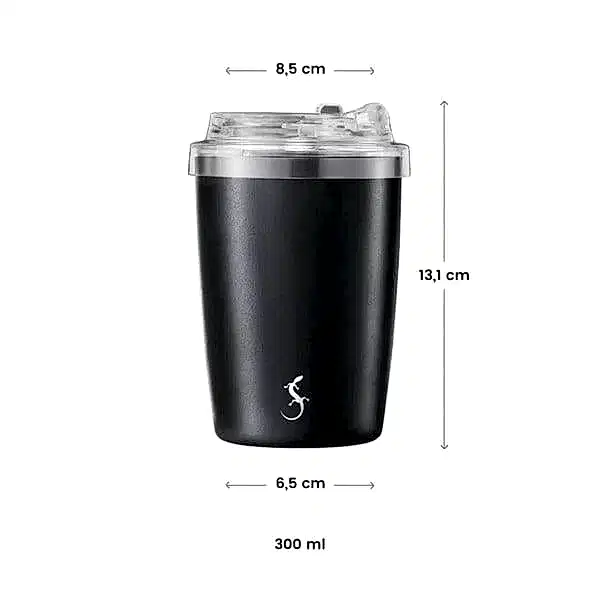 Lurch - "Coffee-To-Go" 300 ml Mat Siyah, Paslanmaz Çelik Termos - Çift Cidarlı - 270983