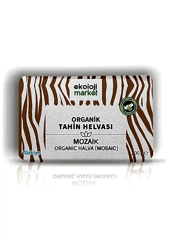 Organik Glutensiz Şekersiz Tahin Helvası Mozaik 200 gr